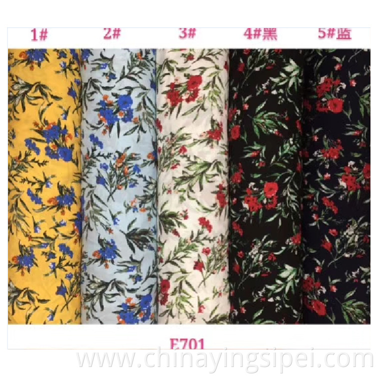 ISP Textile 45s soft challis rayon fabric plain fabric rayon floral printed tecido viscose material viscose 100% rayon fabric